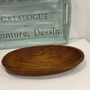Primitive Vintage Wooden Brown Tray/Bowl